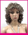 Small Waves Rolled Lady Short Brown Full-lace Human Hair Wigs