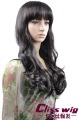 Black Long Full Lace Ni Silk Neat Bang Curl Wig