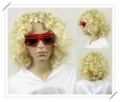Halve Dense Curly Short Sheen Yellow Wig