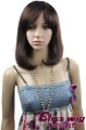Dark Brown Shoulder-length Short Wavy Full Bang Wig