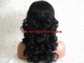 Black Long Curl Lace Front Indian Remy Synthetic Wigs