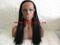 Black Long Straight Lace Front Indian Remy Virgin Synthetic Wigs