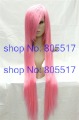 Long One Side Synthetic Fiber Bang Cartoon Character Design Long Pink Straight Cosplay Wig