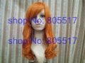 Cartoon Character Design Full Bang Long Golden Brown Wavy Curly Cosplay Wig