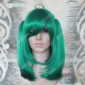 Full Bang Synthetic Fibre Short Shoulder-length Green Cosplay Wig
