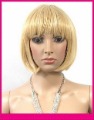 The Gold Color Neat Bang Short Straight Synthetic Hair