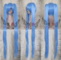 Blue and Grey Mixed Straight Long Synthetic Vocaloid Hatsune Miku Cosplay Wig