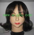 Black Curved Short Synthetic Wigs
