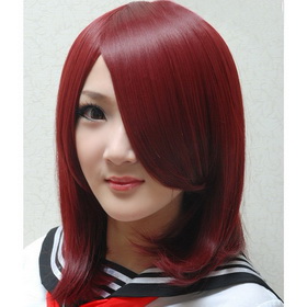 45CM Red Brown Synthetic Cosplay Wigs