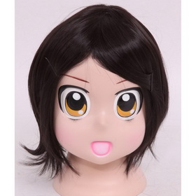 Cartoon Design Black Non-Remy Non-flammable Wig