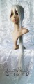 Long Single Pig Tail Full Bang Gin Mixed White Cosplay Wig