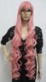 Synthetic Fibers Luka Figure Pink Curly Wavy Full Bang Cosplay Party