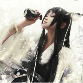 Long Straight Human Made Black Wavy Full Bang Cosplay wigs