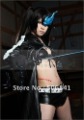 Full Bang Double Pony Tail Long Black Cosplay Clips Wig