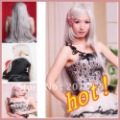 Full Head Long Silvery White Synthetic Anime Cosplay Wig