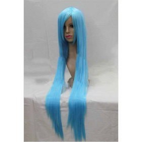 Blue Long Straight Synthetic Party Dance Cosplay Wig