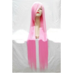 Heat Resistant Cosplay Wig Long Pink Color Straight Cosplay Wig