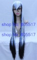 Long Mixture Color Black White Blue Straight Synthetic Party Wigs