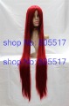Long Wine Red Straight Synthetic Party Wigs