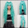 Green Vocaloid Miku Long wavy Heat-resistant Costume Wigs