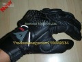 Full Mittens Black Leather Cycling Gloves