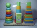 Children Big Size Muti Color Wooden Geometric Stacker