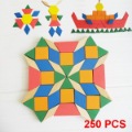 Wooden Mosaic Educational Puzzle with 250 Pattern Blocks Toy