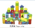 Wood House Shape With Cartoon Images On Puzzle
