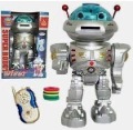Silver & Blue Plastic Jingle Cats Shape Toy Robots