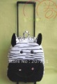 Black & White Cotton & Metal With Zipper Kids Backpacks