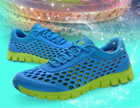 Men's White and Blue Breathable Durable Cemented Sports Shoes