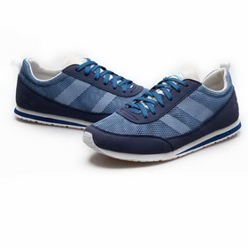 Men's Dark Blue White Lace-up Air Cushion Basketball Shoes