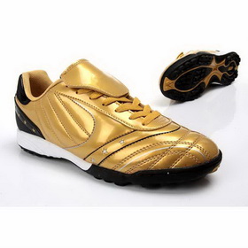 Men's White Breathable Yellow Lace-up Soccer Shoes