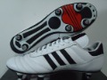 Men's New Cup Nails Black and White Genuine Leather Soccer Shoes