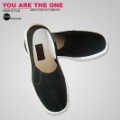 Men's Black Cotton Fabric Elastic Adjustable Soft Comfortable Walking Shoes