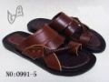 Men's Brown Genuine Leather EVA Slipper