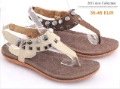 Women Casual Soft PU Flat Heel Rivets Rubber Sole Sandal