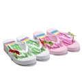 Girls' Colourful Letters Design Hard Bubble Sole Plastic Band with a Small Cute Bow Flip Flops