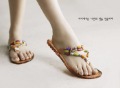 Girls's Summer Rubber Onyx Beaded Flip Flops Leisure Slipper