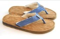 Women's Blue Genuine Sheepskin Antiskid Disposable Slippers