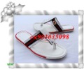 Men's Causal Leisure Leahter White Flip Flops