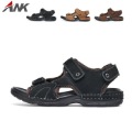 Men's Rubber Sole Genuine Leather Ventilated Three Colours Ankle Wrap Sandals
