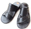 Men's Leather Black Outsole Sandy Slippers