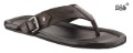 Men's Genuine Leather Flat-bottom Black & Brown Outsole Slippers