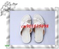 Men's White Leather Waterproof Antiskid Comfort Slippers