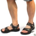 Men's Black Genuine Leather Antiskid Vietnam Sandals