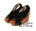 Women's PU Popular Slope Waterproof High-heeled Sandals