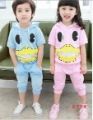 Children's Han Edition Lovely Ducks Short-sleeved Cotton Suit