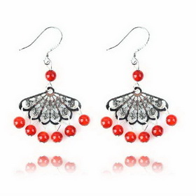 Girls' Silver Natural Agate Earrings