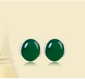 925 Sterling Silver with Natural Agate Studs Earrings